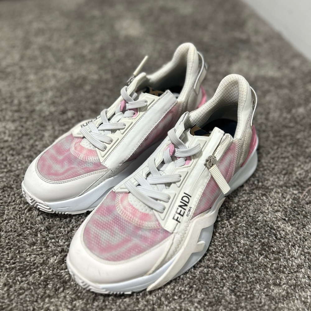 Fendi Pink and White Sneakers